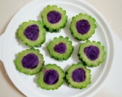 紫薯苦瓜圈怎么做好吃 紫薯苦瓜圈